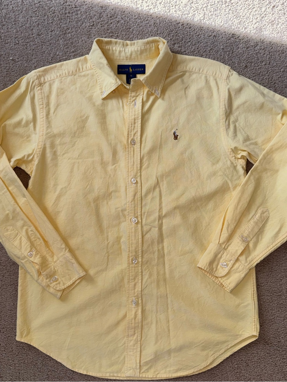 Ralph Lauren Pale Yellow Button-Down Oxford Shirt